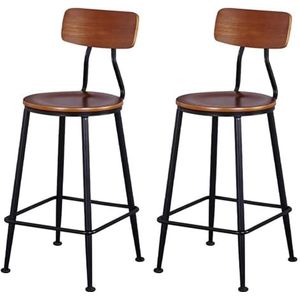 Barkrukken Barkruk set van 2 barstoelen vintage stijl industriële barkrukken metalen poten ergonomische stoelen for feestzaal bistro café ontbijt Meubilair (Size : Pair of Height 65cm)