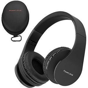 Bluetooth Koptelefoons, PowerLocus draadloze Over-Ear Koptelefoon Inklapbaar, Met microfoon, Micro SD slot, FM Radio, draadloze en kabel Koptelefoon voor Smartphone, Tablets, Laptops, TV(Zwart)