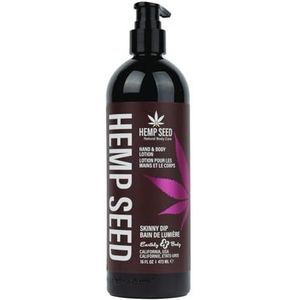 Hennepzaad hand en bodylotion, Skinny Dip-geur - 16 oz - Verzacht een droge huid - Arganolie, hennepzaadolie - Lichte, niet vette formule - Veganistisch en diervriendelijk