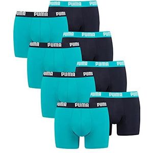 PUMA Herenboxershort ondergoed (verpakking van 8 stuks), aqua/blauw, M