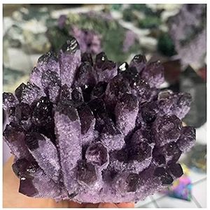 Natuurlijke kristallen amethist clusters van ruwe steen minerale monsters voor thuis genezing kristal (kleur: paars, maat: 900-1000g)