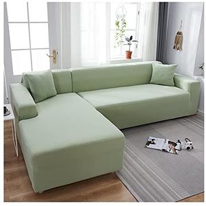 Sectionele bank deksel L vorm bankafdekkingen slipcovers for 1 2 3 4 -zits bank meubels beschermers for huisdieren woonkamer meubels beschermer(Color:Lemon green,Size:1 seater(90-140cm))