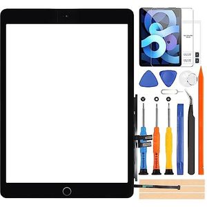 Touchscreen voor iPad 7 (2019) en 8 (2020) - Digitizer Vervangend beeldscherm voor A2197 A2198 A2200 A2270 A2428 A2429 A2430 met gereedschappen (met home-knop, niet LCD, zwart)