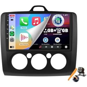 YLOXFW Auto Stereo Android 15.0 Radio Sat Nav voor Focus Mk2/Mk3 2004-2011 GPS Navi 9'' Cartablet Multimedia Video Player FM BT Ontvanger met Carplay 4G 5G WiFi DSP SWC,zwart,M6 Pro1