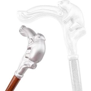 36,6 Inch Zilveren Panda Houten Enkelvoudige Modieuze Wandelstok, Decoratieve Halloween Staf