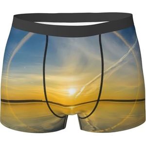 EdWal Sunrise horizon print atletisch ondergoed voor heren, ondergoed voor heren, boxerslip, zacht ondergoed, Zwart, XXL
