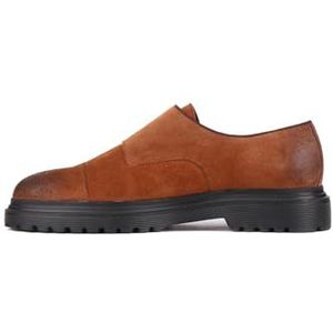 Casual schoenen van echt leer - Monk Strap Dress Shoes voor Heren, Tabak, 41.5 EU
