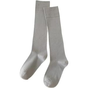 YIJIANUO Vrouwen Kleurrijke Lange Sok Zachte Ademend Midden Buis Sokken Comfortabele Eenvoudige Mode Casual Meisjes JK Lolita Sox, Grijs, 34