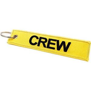 Crew Bagagelabel | Sleutelhanger | Meerdere kleuren | aviamart®, Geel / Zwart, 13 x 3 cm, Bagage Tag