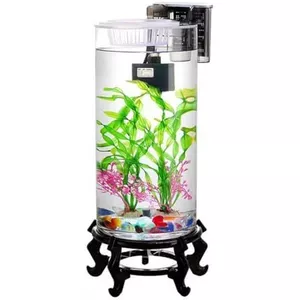 Vissenkom Aquarium Glas Ronde Ecologische Tank Klein Huis Transparant Aquarium Desktop Thuis Schildpad Tank Desktop Ornamenten Moderne aquarium