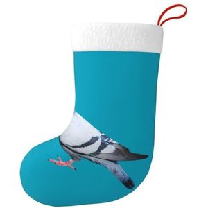 Aubnva Duif Print Kerst Kous 17.7 inch Feestelijke Decor Voor Xmas Familie Bijeenkomsten Party Gunsten