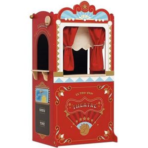 Poppenkast - Retro - Hout - Dubbelzijdig Bordje - Inclusief Krijtborden
