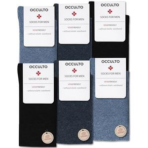 Occulto Heren Sokken Pak van 6 (model: Oliver) Blauwe mix 47-50