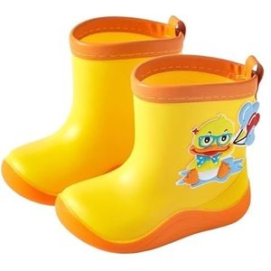 Regenschoenen for jongens en meisjes, regenlaarzen, waterdichte schoenen, antislip regenlaarzen(Color:Yellow,Size:17CM)
