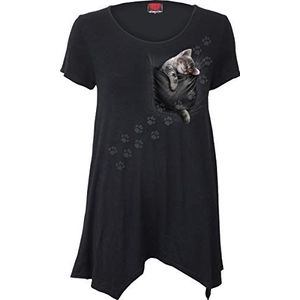 Spiral Pocket Kitten T-shirt zwart M 95% viscose, 5% elastaan Gothic, Rock wear