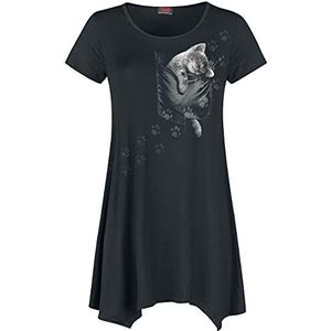 Spiral Pocket Kitten T-shirt zwart M 95% viscose, 5% elastaan Gothic, Rock wear
