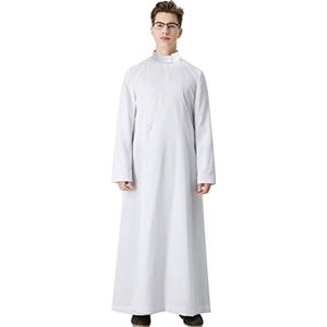 IvyRobes Soutane Kostuum voor Volwassenen Priester Toga Klerus Kanzel Vestment Pfarrer Kerk Wit 54 L