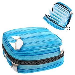 Maandverband Opbergtas,Draagbare maandverband Opbergzak,Anker Blauw, Meerkleurig, 4.7x6.6x6.6 in/12x17x17 cm