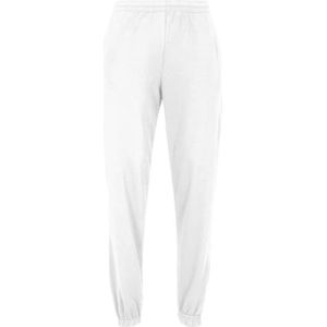 Fruit of the Loom Classic Elastische Cuff Jog Pants + GRATIS MyShirt stoffen zak, kleur: wit + GRATIS MyShirt stoffen zak, maat: M, wit + gratis Myshirt stoffen zak, M