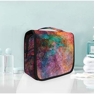 Hangende opvouwbare toilettas kleurrijke ruimte make-up reizen organizer tassen tas voor vrouwen meisjes badkamer