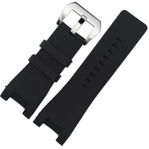 INEOUT Siliconen Rubber Horlogebanden Compatibel Met Diesel DZ1216 DZ1273 DZ4246 DZ4247 DZ4287 Serie Band 32 * 18mm Horlogesband (Color : Black silver buckle, Size : 32mm)