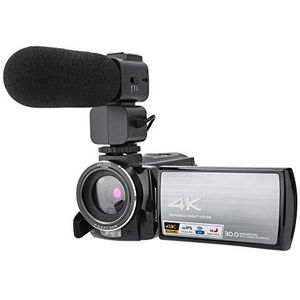 VBESTLIFE 4K HD 3,0-inch touchscreen camcorder met 16-voudige zoom, wifi nachtzicht digitale videocamera met 1/4 schroef CMOS-sensor, digitale camera met afstandsbediening en microfoon (met batterij)