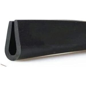 Zwart rubberen U-vormige randafdichtstrips Tochtstrip Anti-botsing Beschermend metalen paneel Glazen rand met klemgroef-rond (1,5-2) x5x11mm-3 meter