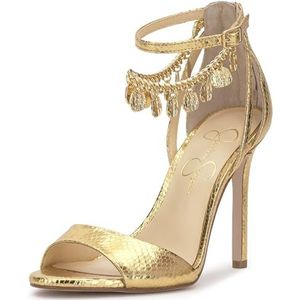 Jessica Simpson Dames Jetser hak sandaal, goud metallic slang, 3 UK, Gouden Metallic Snake, 36 EU
