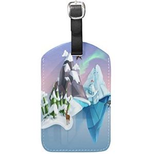 Polar Nature Winter Bagage Bagage Bagage Koffer Tags Lederen ID Label voor Reizen (2 stuks)