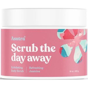 ASUTRA Dode Zee Zout Body Scrub (Verfrissende Jasmijn), 16 oz, Ultra Hydraterend, Zacht en Hydraterend, Kokosnoot, Jasmijn en wierook Olie, Inclusief Houten Lepel