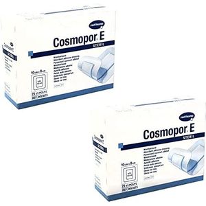 Cosmopor E Wundverbände, steril, saugfähig, 10 x 8 cm, 2 Packungen à 25 Stück