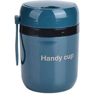 Thermosvoedselcontainers, Geïsoleerde Voedselpot, 500 Ml Dubbele Anti-verbrandingsverwarmbare Geïsoleerde Voedselcontainer Met Opvouwbare Lepel, Gemakkelijk Mee Te Nemen, Geïsoleerde(blauw)