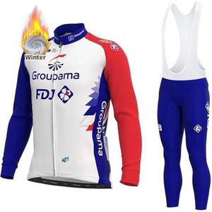 DEHIWI Thermopak voor heren, fietsshirt, set voor de winter, MTB-kleding + koersbroek met gelpad voor professionele teamkleding