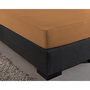 Hoeslaken 100% Katoen, Voor Standaard Matrassen tot 30cm, Vochtabsorberend en Warmteregulerend, Taupe, 90 x 200 cm