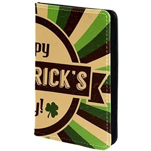 Vintage Saint Patrick's Day Gepersonaliseerde Paspoorthouder Paspoorthoes Paspoort Portemonnee Reizen Essentials, Meerkleurig, 11.5x16.5cm/4.5x6.5 in