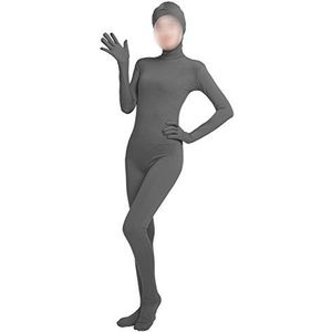 lucky baby store Zentai-kostuum voor meisjes, dames, volledig lichaam met open gezicht, spandex, unitard-masker, Grijs, M