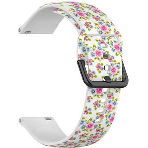 Compatibel met Garmin Forerunner 245 / 245 Music / 645/645 Music / 55 (Elegance Floral Rose Lily Camellia Sunflower 2) 20 mm zachte siliconen sportband armband armband, Siliconen, Geen edelsteen