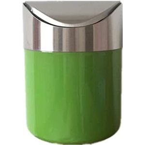 BOSUGE Prullenbak, camping vuilnisbak woonkamer salontafel prullenbak mini roestvrijstalen desktop prullenbak keuken (kleur: groen)
