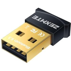 ZEXMTE USB Bluetooth Adapter voor PC, 5.3 Dongle Ontvanger EDR & BLE, Plug and Play voor Desktop en Laptop, Toetsenbord, Muis, Headsets en Luidsprekers