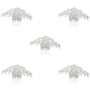 5 set Bruids Bruiloft Bloem Strass Kristal Strass Vrouwen Haar Kam Hoofddeksel