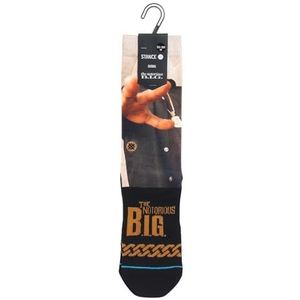 STANCE King Of NY Crew Sokken Biggie Notorious B.I.G zwart kalf UK maten 5-12,5, Zwart, One Size