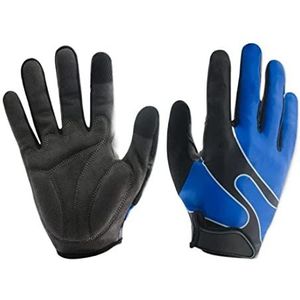 Sporthandschoenen Fietshandschoenen Lange Vinger Fietshandschoenen Sport Outdoor Stretch Touchscreen Handschoenen Heren Mountainbike (Color : Blue, Size : XXL)