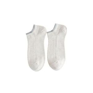 Korte katoenen sokken for heren, lente en zomer dunne effen kleur ondiepe sokken, deodorant casual sportsokken (10 paar)(Size:White1)