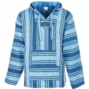 Siesta Baja Hoodie - Mexicaanse Jerga Hippie Festival Jumper met capuchon voor heren en dames (Helderblauw, L)
