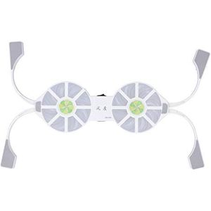 Koelblok voor Laptop, Opvouwbaar in 4 Kleuren, Dubbele Ventilator, Groot Luchtvolume Radiator Koellichaam USB-koeler voor Notebook(wit)