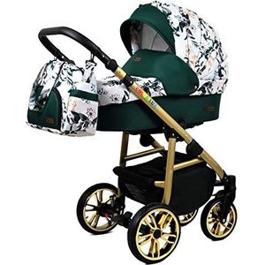 Kinderwagen 3 in 1 complete set met autostoeltje Isofix babybad babydrager Buggy Colorlux Gold van ChillyKids Lilac 3in1 (inclusief autostoeltje)