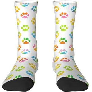Aquarel hondenpoot, compressiesokken, crew-sokken, casual sokken voor volwassenen, sportsokken