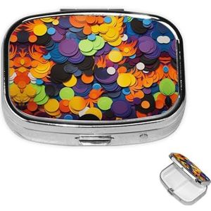 Rechthoekige pillendoos met pillendoos met 3 compartimenten om kleur te organiseren decoratief patroon pillendoos kleine pillenorganizer waterdicht klein pillendoosje voor op reis pillencontainers
