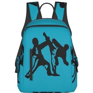 OdDdot Leuke Kikker Print Laptop Rugzak Casual Boekentas Reizen Dagrugzak College Tas Voor Mannen Vrouwen, Taekwondo vechtsporten, Eén maat