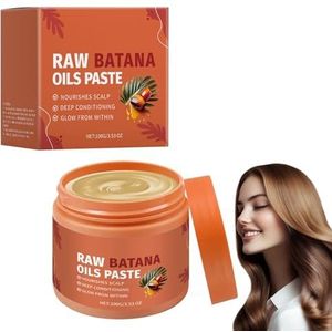 Ruwe Batana-oliepasta, Batana-olie voor haargroei, Haarmasker voor droog en beschadigd haar, Voorkom haaruitval voor dikker haar, Verbetert pluis, Herstelt gespleten haarpunten, Voedt haarwortels (1)